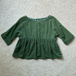 Corduroy Anthropology top with buttons down the back